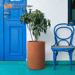 Pot de fleurs demi-rond en acier corten pour projets de jardinières suspendues maison et jardin, revêtement poudré, certifié CE - Product Image 5