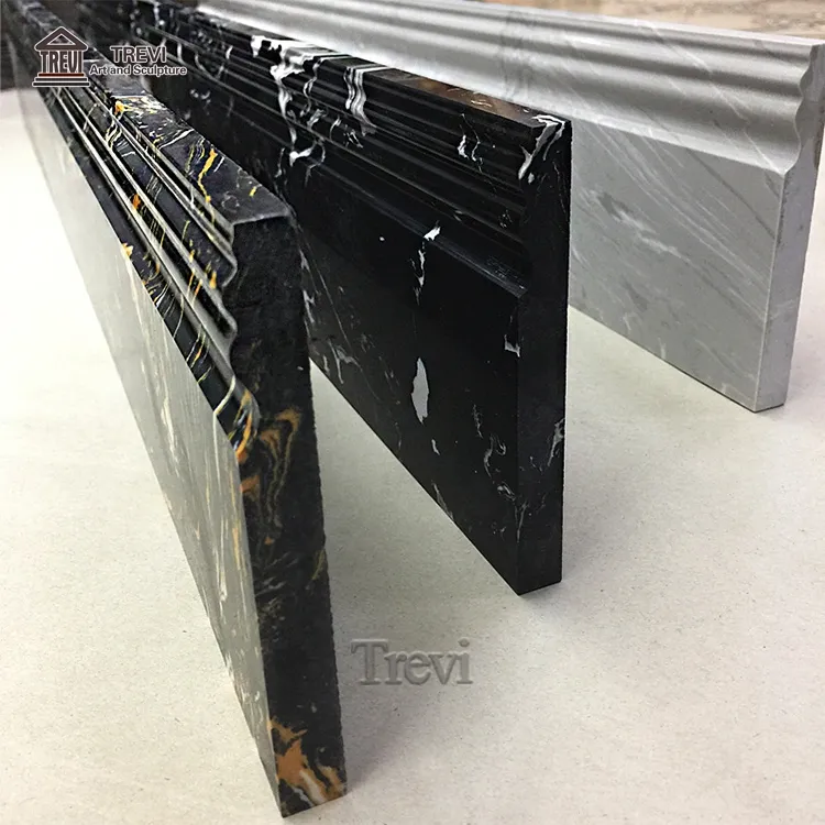 Black Border Marble Flooring Designs Skirting Trimming With Stone Tile Edge Trim Stone