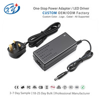 Adaptateur secteur de bureau en gros avec prises US, UK, AU, EU, tension de sortie personnalisée, connecteur DC 5521, adaptateur d'alimentation pour éclairage LED, OEM acceptable