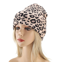 Best-seller Chapeau Jacquard Léopard pour femme Chapeau d'hiver polyvalent à la mode Impression numérique E-Commerce transfrontalier Article chaud