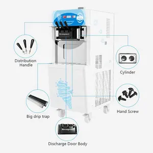 Oceanpower 상업용 아이스크림 메이커 소프트 서브 아이스크림 머신 냉동 요구르트 머신 OP138C