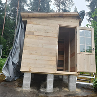 Sauna Kayu Solid Hemlock Elektrik untuk 4-6 Orang, Desain Multifungsi, untuk Penggunaan di Luar Ruangan, Taman, Gym, Villa, dan Keluarga
