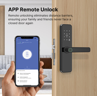 Vente directe d'usine Serrure de porte intelligente Tuya Wi-Fi avec empreinte digitale, application, clé, mot de passe et carte pour la maison et l'hôtel