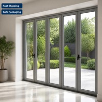 Portes pliantes extérieures modernes en aluminium étanches avec finition de surface pour maisons, hôtels et cours - Systèmes pliants