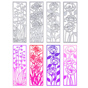 4種類の美しい花柄フレームメタルカッティングダイ、カスタムカーボン鋼ダイカット、カード作成、スクラップブッキング、DIYペーパークラフト用 - Product Image 1