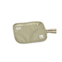 Bolsa de Viaje Beige con Protección RFID, Bolsa Delgada de Nailon para Colgar, Organizador de Viaje para Tarjetas de Crédito