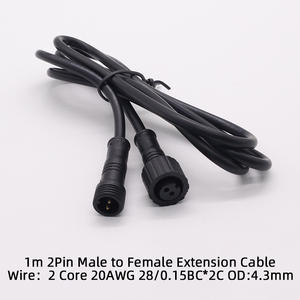 3ウェイY型工業用銅PVC電源ケーブル防水T型メスオスコネクタ延長ワイヤー2ピン2芯20AWG - Product Image 6