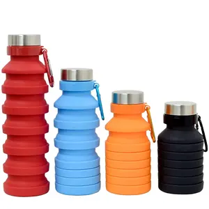 Copo dobrável de silicone colorido para garrafa de água dobrável ecologicamente correto