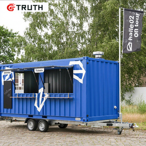 Conteneur de restauration mobile entièrement équipé, camion-restaurant préfabriqué, cuisine mobile avec plancher extensible sur le côté - Product Image 1