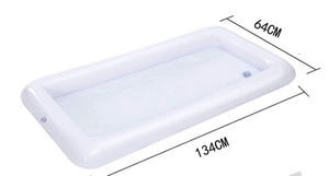 Plateau de bar à glace gonflable en PVC pour fêtes au bord de la piscine, refroidisseur flottant rectangulaire portable pour boissons et fruits avec bain de glace - Product Image 2