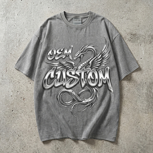 เสื้อยืดโอเวอร์ไซส์ทรงบ็อกซี่ ผ้าคอตตอน 100% น้ำหนัก 230 GSM ซักกรด พิมพ์ลายดิจิตอล DGT ไหล่ตก สไตล์วินเทจ รับผลิตตามแบบ OEM - Product Image 1