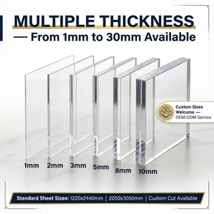 Láminas de Acrílico Transparente <span class=keywords><strong>OLEG</strong></span>, Superficie de Alto Brillo Ecológica, 3mm 5mm 8mm 10mm 1220x2440mm, Servicio de Corte Personalizado - Product Image 1