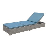 Chaise longue en rotin écologique, résistante à l'eau, pour extérieur, en métal, pour plage, piscine, hôtel, villa, cour, transat inclinable