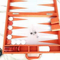 Fabricant d'usine, ensemble de backgammon de luxe sur mesure en cuir PU extra large, jeu de backgammon de qualité supérieure, vente en gros