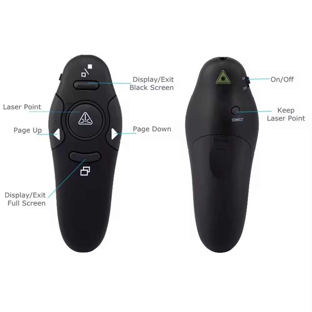Presentatore Wireless Con Puntatore Laser E Telecomando USB Per PowerPoint - Clicker Plug And Play - Foto 6