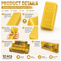 En gros, Barre d'or en mousse souple et moelleuse, simulation de brique d'or, anti-stress à presser, réaliste, à remontée lente, parfumé, unisexe