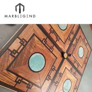 Roble impermeable de <span class=keywords><strong>madera</strong></span> de teca de <span class=keywords><strong>madera</strong></span> maciza de mármol <span class=keywords><strong>natural</strong></span> con incrustaciones de ingeniería de pisos de <span class=keywords><strong>madera</strong></span> <span class=keywords><strong>parquet</strong></span> para sala - Product Image 4