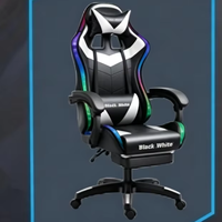 Chaise de jeu moderne pour e-sport, pivotante, inclinable, ergonomique, avec hauteur réglable, cadre en métal, accoudoirs en cuir synthétique