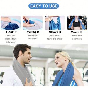 Serviette de sport rafraîchissante personnalisée, respirante, à séchage rapide, écologique, en polyester + polyamide 55g 30x100cm, lavable en machine - Product Image 6