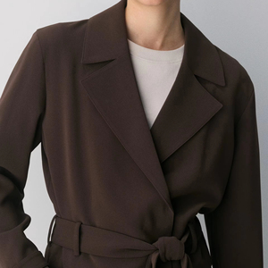 Chaqueta Corta Estilo Oficina para Mujer, Color Marrón, con Cinturón Decorativo, Estilo Casual y Formal - Product Image 6