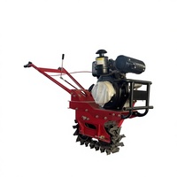 Mini-motoculteur diesel 173 à chenilles refroidi par air avec boîte de vitesses pour labourer, creuser des fossés, former des ridges, ameublir la terre, désherber, herseger et semer