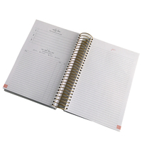 Carnet de planification hebdomadaire et quotidienne A5 personnalisé à spirale, 100 feuilles intérieures, couverture en lin, logo personnalisé, échantillon gratuit, style promotionnel, format A5