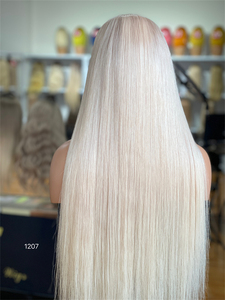 วิกผมหรูหราแบบไม่ต้องใช้กาว HD Lace Front Wig สีบลอนด์ 613 ผมยุโรป  ลูกไม้โปร่งใส  ผมตรง คุณภาพดี สำหรับผู้หญิงผิวขาว - Product Image 3