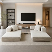 Ensemble de canapés modulaires pliants en tissu de luxe, mobilier de salon contemporain, canapé compressé sans armature en mousse