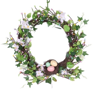 OEM Design Custom <strong>Easter</strong> Decoration Egg Rabbit <strong>Easter</strong> Bunny <strong>Wreath</strong> for <strong>Door</strong> Home Decor - Product Image 1