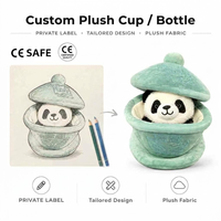 OEM ODM Personnalisé : Jouet en peluche en forme de tasse, Poupée en peluche Panda Peek Cup mignonne, Animal en peluche, Décoration, Cadeau mascotte promotionnel de marque