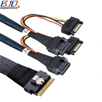 Nuevo Cable de Extensión de Datos para Servidor 2026 Slimline SFF-8654 8i a 2 * GEN-Z 1C 56PIN con Alimentación SATA 15PIN 0.5M 0.8M