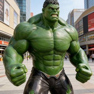 Decoración de Interior y Exterior, Figuras de Acción de Películas de Superhéroes, Hombre Musculoso, Estatua de Hulk de Tamaño Real, Escultura de Resina Esmaltada - Product Image 1