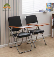 Chaise de formation pliable avec cadre chromé renforcé pour la formation, le bureau, la salle de classe, les séminaires et les lieux de réunion