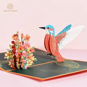 3D المنبثقة الزهور أزيز الطيور بطاقات المعايدة عيد الأم بطاقة بطاقة عيد ميلاد