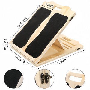 Wood Slant Board Balance Board Set Resistance Bands Adjustable Calf Stretcher Portable Home Gym Exercise Legs Rehab Fitness - Product Image 2