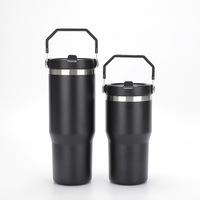 Tasses isothermes en acier inoxydable de 20 oz/30 oz avec finition thermolaquée et poignée pour véhicules (design classique)