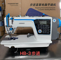 Machine à coudre industrielle à point noué, programmable, à une aiguille, avec technologie de moteur pas à pas pour l'habillement