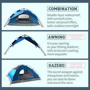 큐브 캠핑 모기 자동차 지붕 인스턴트 액세서리 스포츠 <span class=keywords><strong>2</strong></span> 인용 <span class=keywords><strong>2</strong></span>-4 인용 부슈넬 인스턴트 하우스 돔 팝업 텐트 - Product Image 5