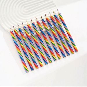 Kit de crayons magiques en bois multicolores Jumbo pour enfants, arc-en-ciel, non toxique, 17,6 cm, dessin, école, peinture - Product Image 4