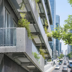 Mur-rideau moderne en métal expansé d'aluminium avec motif diamant et surface anodisée pour l'extérieur des bâtiments - Product Image 6