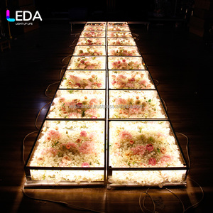 LEDA Belle plate-forme de scène de mariage ronde en verre trempé effet 3D Miroir éclairé Led Dance Floor pour la décoration de fête de mariage - Product Image 4