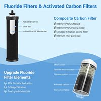 Filtre à eau par gravité Cobectal 3,0 gallons en acier inoxydable 304, purificateur de comptoir à 8 étapes avec charbon actif, support et filtres