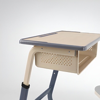 Ensemble de bureau et chaise d'école modernes en plastique, mobilier de salle de classe pour élèves du primaire et du secondaire
