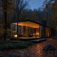Maison d'été préfabriquée extérieure personnalisée en acier léger avec portes coulissantes en aluminium à double vitrage