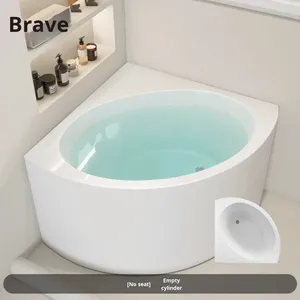 Guangan Small Triangle Fan-Shaped Acrylic Bathtub Mini <strong>Japanese</strong> Style Deep <strong>Soak</strong> Double Seat Massage <strong>Tub</strong> Corner 0.8-1.3m - Product Image 6