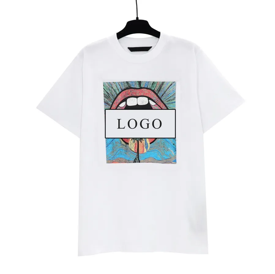 Camiseta de algodón personalizada para hombre de marca de diseñador de Palma de alta calidad y comodidad Premium