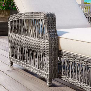 Modern Portable Outdoor Long Reclining Chaise Lounge Wicker Patio <strong>Recliner</strong> Removable <strong>Cushions</strong> All-Weather Rattan <strong>Garden</strong> <strong>Chair</strong> - Product Image 3