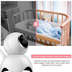 Moniteur pour bébé 5,0 pouces, caméra rotative à 360 degrés 1080P, pixels HD, vision nocturne infrarouge invisible 24 heures, plusieurs <span class=keywords><strong>chansons</strong></span> - Product Image 4