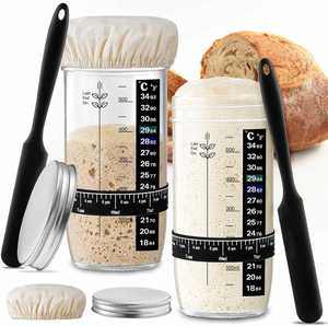 Wide Mouth Container Sourdough Starter Kit Jar, Thermometer, Feeding Sourdough Starter Jar Kit for Bread <b>Baking</b> - Product Image 1