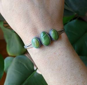 Amazing turquesas-brazalete de Gema Natural de Plata de Ley 925 sólida, joyería con estilo - Product Image 1